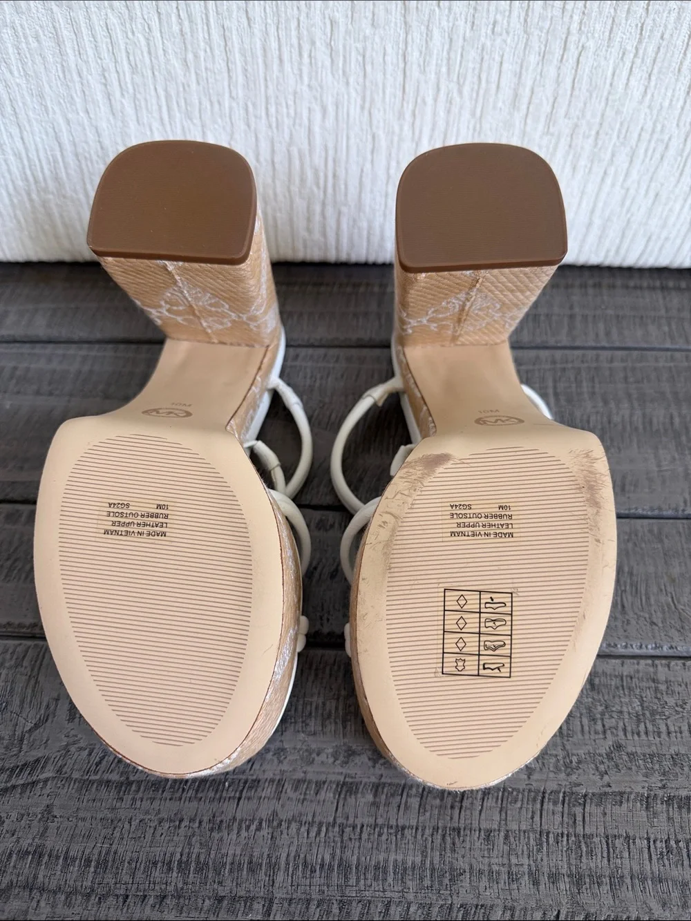 MICHAEL Michael Kors White Strappy Platform Sandals